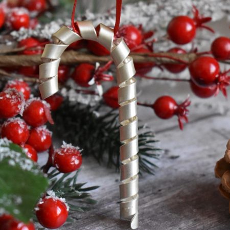 Sterling Silver Christmas Candy Cane UK Hallmarked